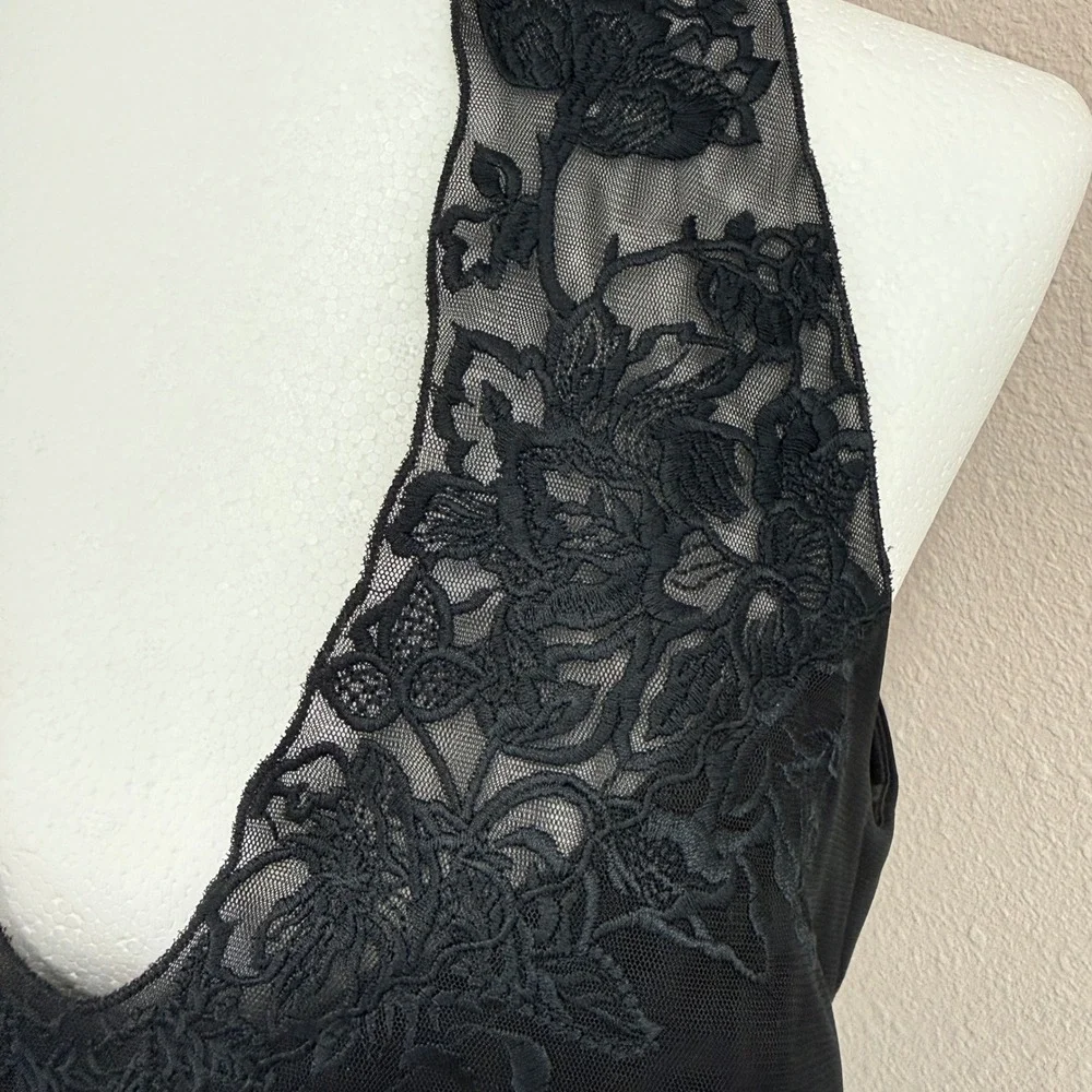 Ted Baker Langley Lace Pleated Midi Dress Black Romantic Elegant Luxe US 10